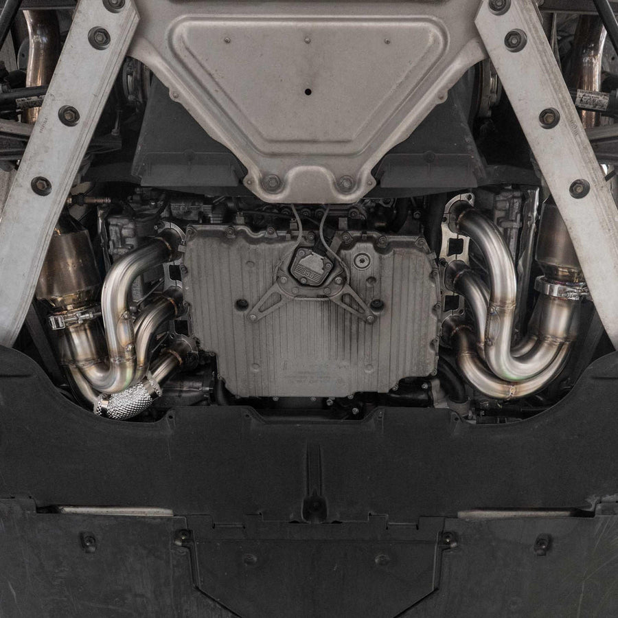Fabspeed Porsche 981 Cayman GT4 / Boxster Spyder RENNKRAFT™ Modular Headers with HJS Catalytic Converters (2015-2016)