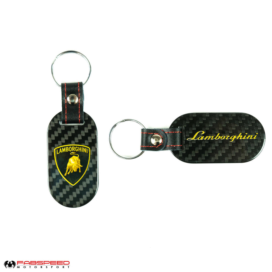 Fabspeed Lamborghini Shield & Script Carbon Fiber Keyring